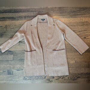 J. Crew Tan and Black Herringbone knitted Blazer